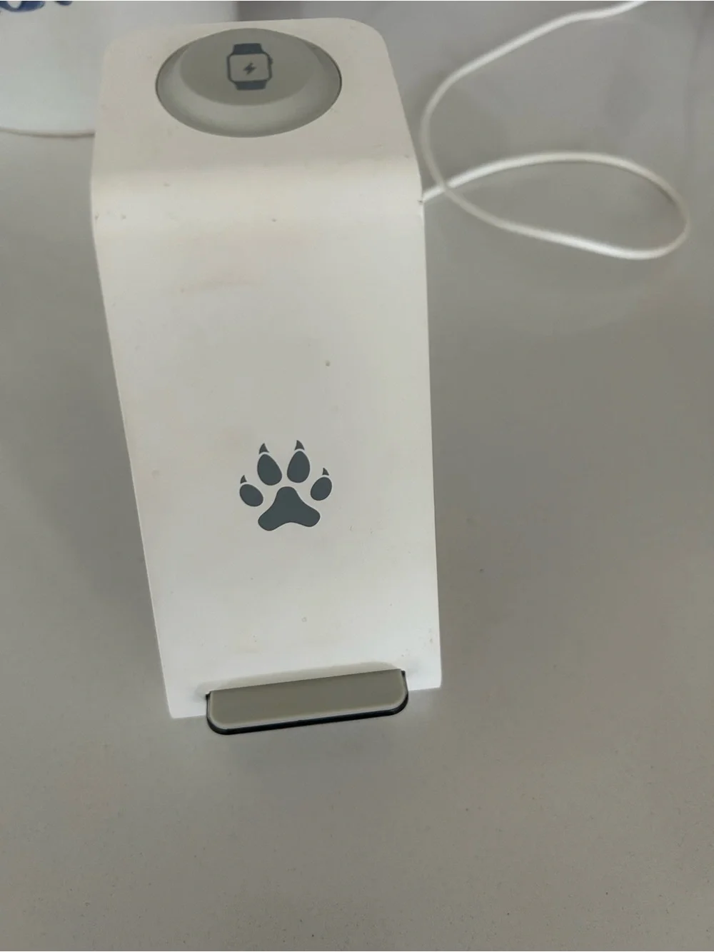 White Wireless Charging Stand with Apple Watch Dock